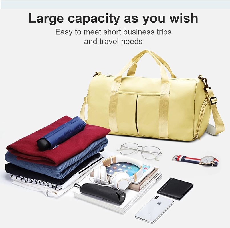 Yoga Gym Sports Outdoor Weekender Overnight Travel Bag Light Yellow Color Big Size