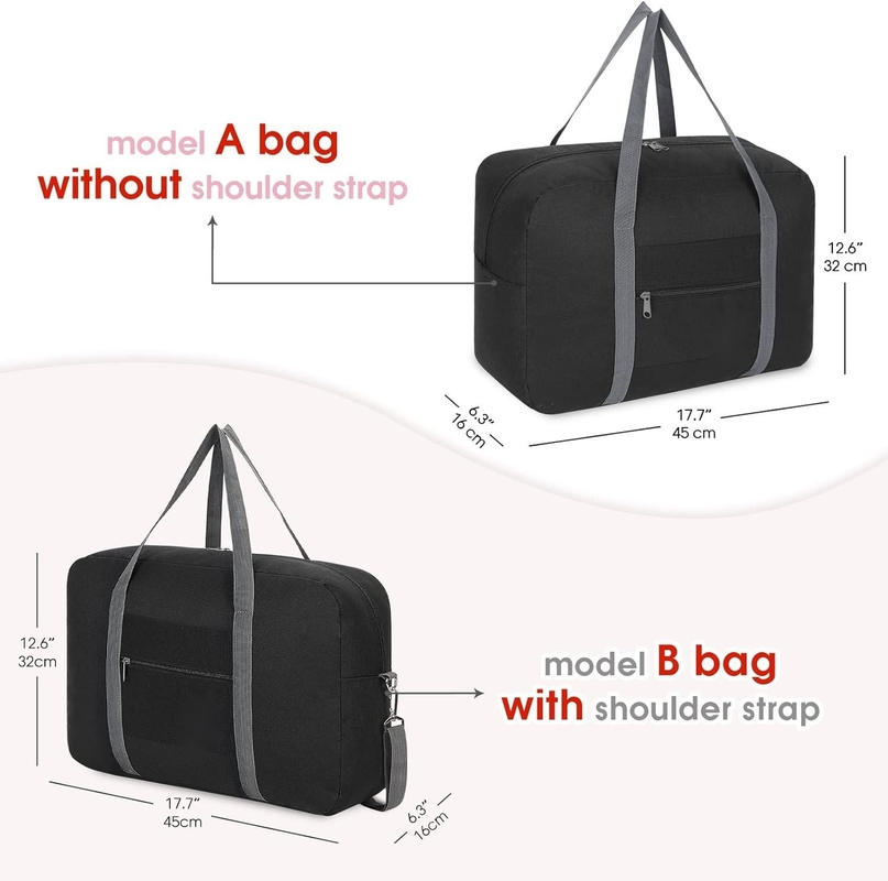 Large Size Airline Underseat Foldable Carry On Luggage Bag Duffel Travel Bag For Women