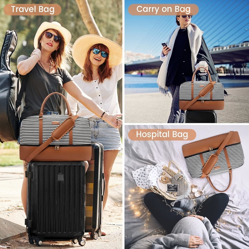 Waterproof Large Carry on Overnight Waterproof Mommy Hospital Weekender Duffle Travel Bag with Shoe Compartment