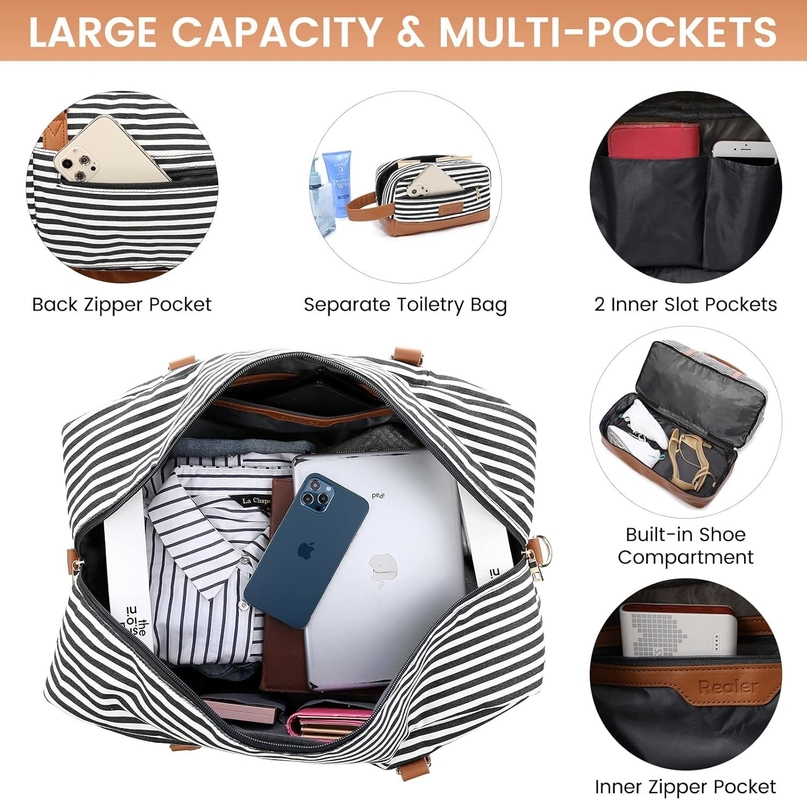 Waterproof Large Carry on Overnight Waterproof Mommy Hospital Weekender Duffle Travel Bag with Shoe Compartment