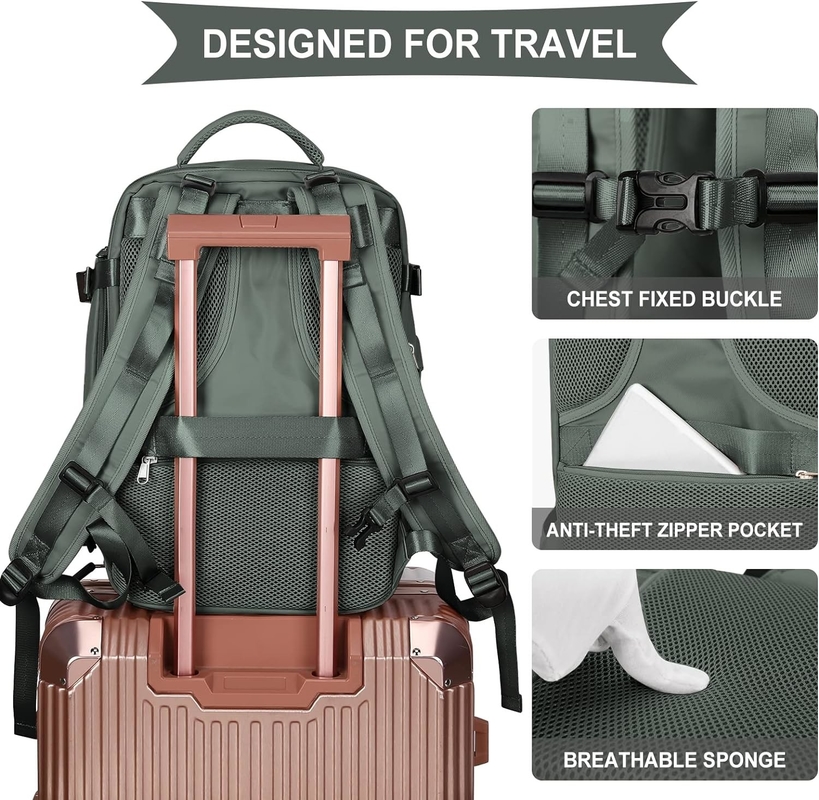 Large Carry On Outdoor Waterproof Hiking Sports  Casual Daypack Travel Bag with independant Shoes Compartment