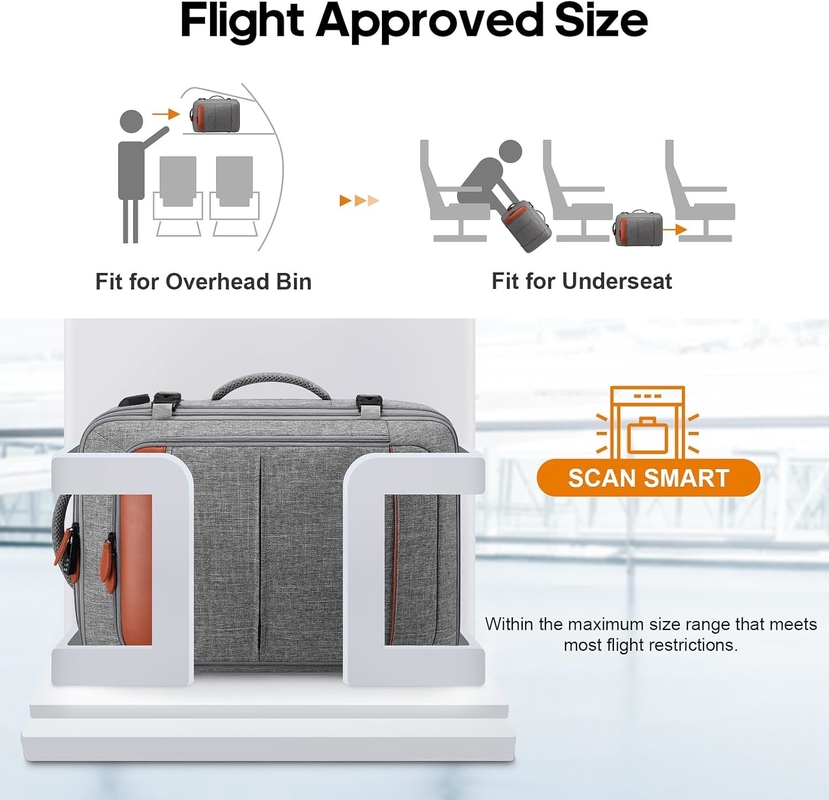 42L Carry on Luggage Flight Approved Expandable  Hidden Shoulder Straps Weekender Travel Bag with Packing Cubes