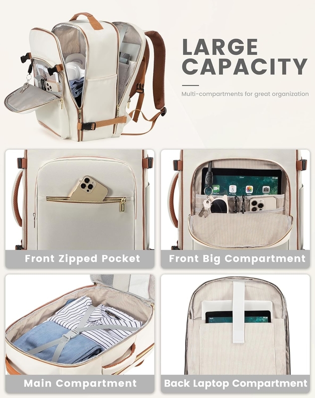Flight Approved Carry On  Perfect for College Hiking Overnight Travel Bag with 17.3inch Laptop Compartment