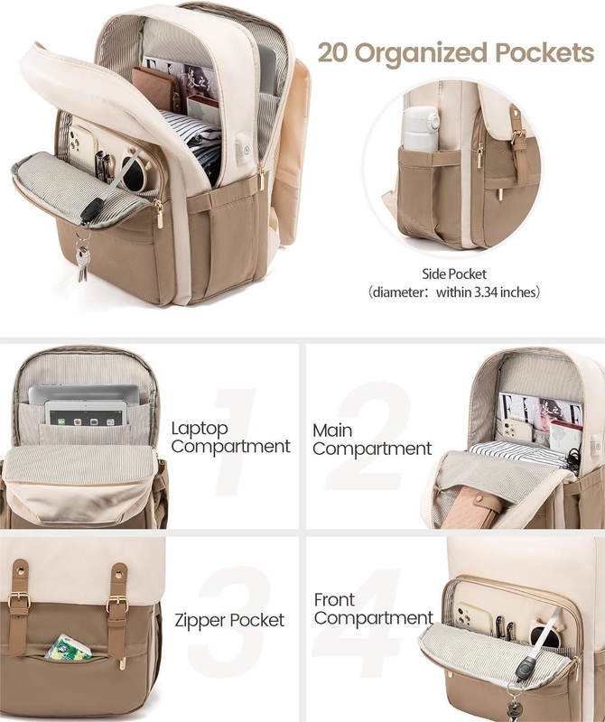 Fashion Large 17 Inch Laptop Airline Approved Carry on Teacher Nurse Work Business College Travel Bag for Women and Men