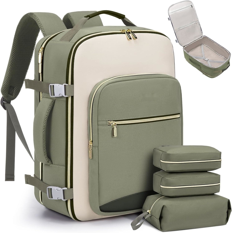 TSA Personal Item 40L  Waterproof Large Carry on Airline Approved Travel Bag with 3 Packing Cubes