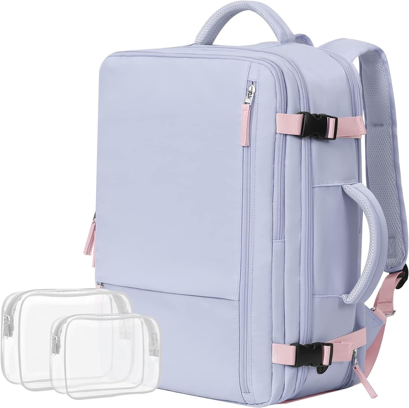 Purple 17.3 inch Laptop Airline Approved Carry On Luggage As Personal Items Weekender Hiking Travel Bag for Women