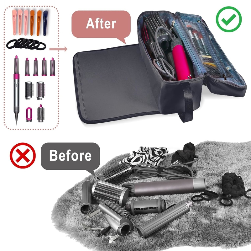 2 in 1 Hair Travel Bag with Heat Resistant Mat for Flat Irons Straighteners Curling Iron and Haircare Accessories