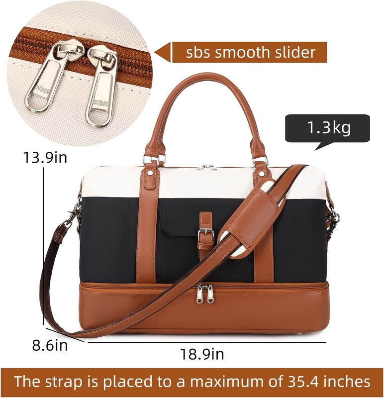 Cavas Weekender Carry on Duffel Travel Bag with Leather Shoes Compartment for Men