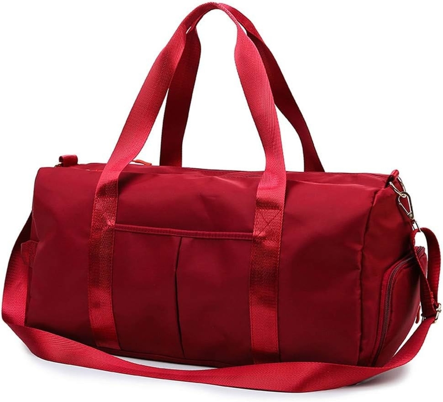 Red Large Sports Gym Weekender Training Swim Yoga Travel Bag with Wet Pocket and Shoes Compartment