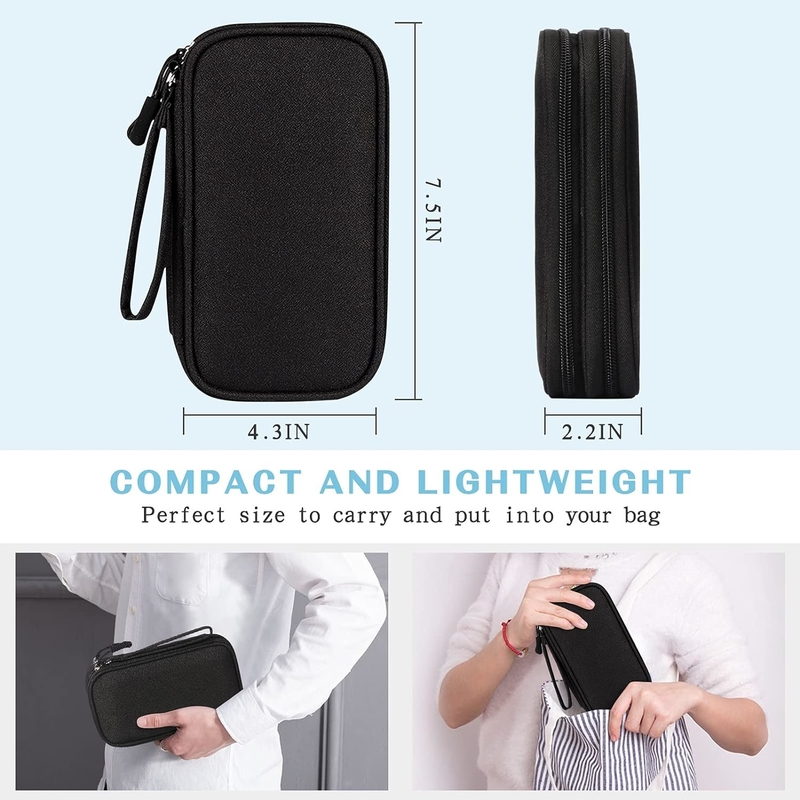 Waterproof Double Layers All-in-One Cable Organizer Pouch Electronic Accessories Bag