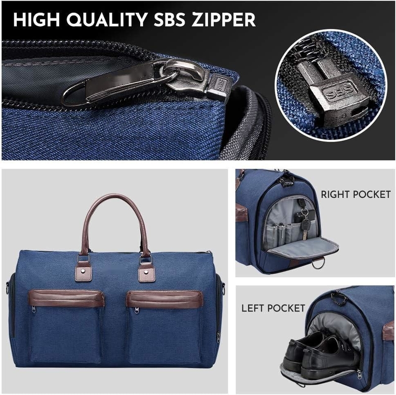 Carry On Large Blue 2 In 1 Hanging Bag Suitcase Custom Travel Bag With Toiletry Bag