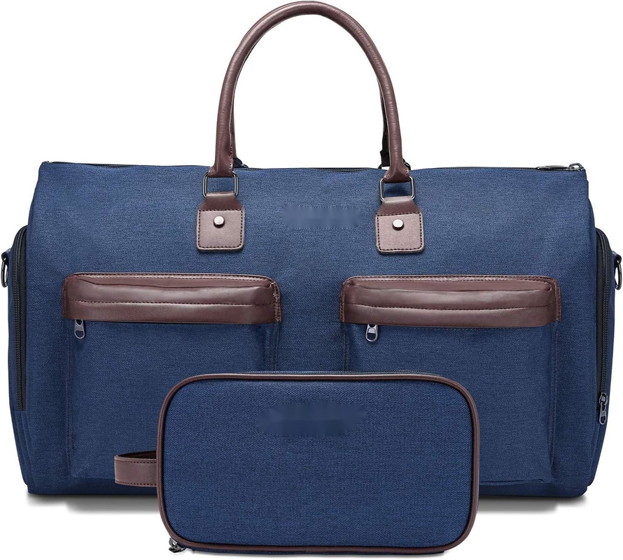 Carry On Large Blue 2 In 1 Hanging Bag Suitcase Custom Travel Bag With Toiletry Bag