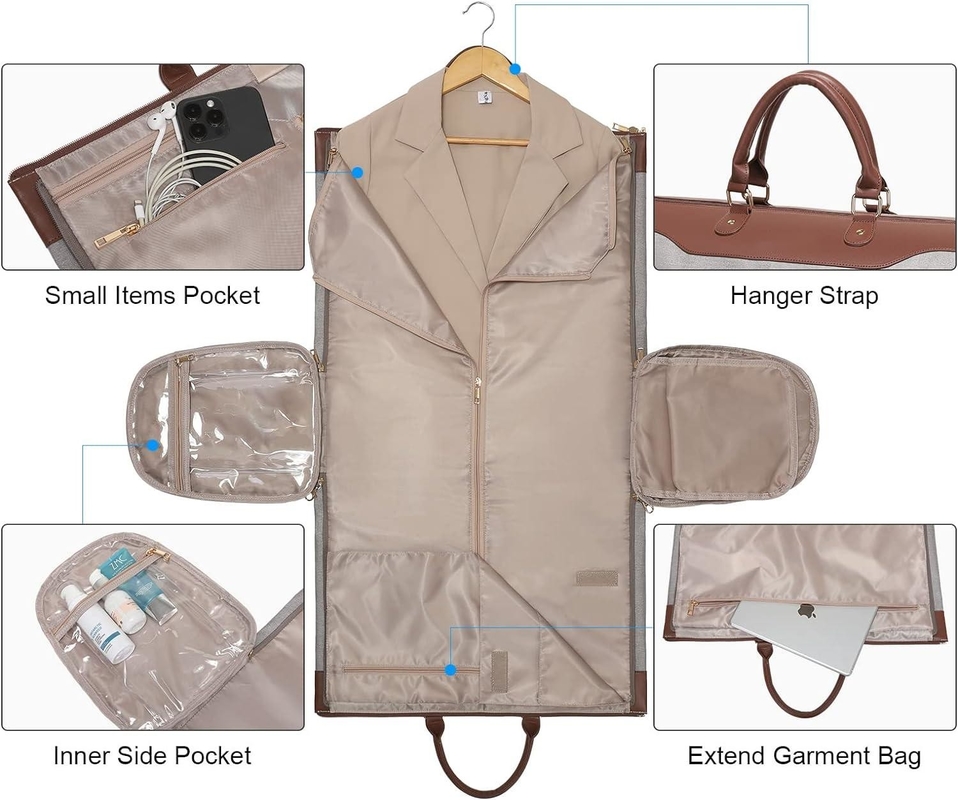 Men Women 2 In 1 Hanging Suit Case Custom Duffel Travel Bag With Shoulder Strap