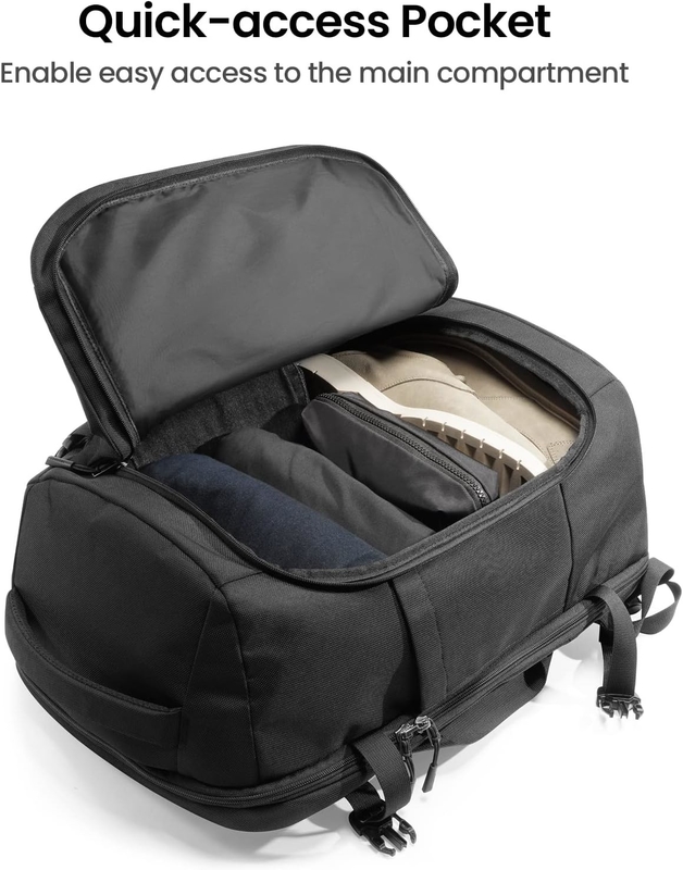 Flight Approved Carry On Travel Bag Custom Black Big Capacity For Business Trip