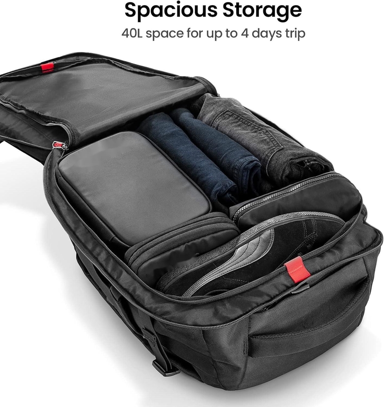 Flight Approved Carry On Travel Bag Custom Black Big Capacity For Business Trip