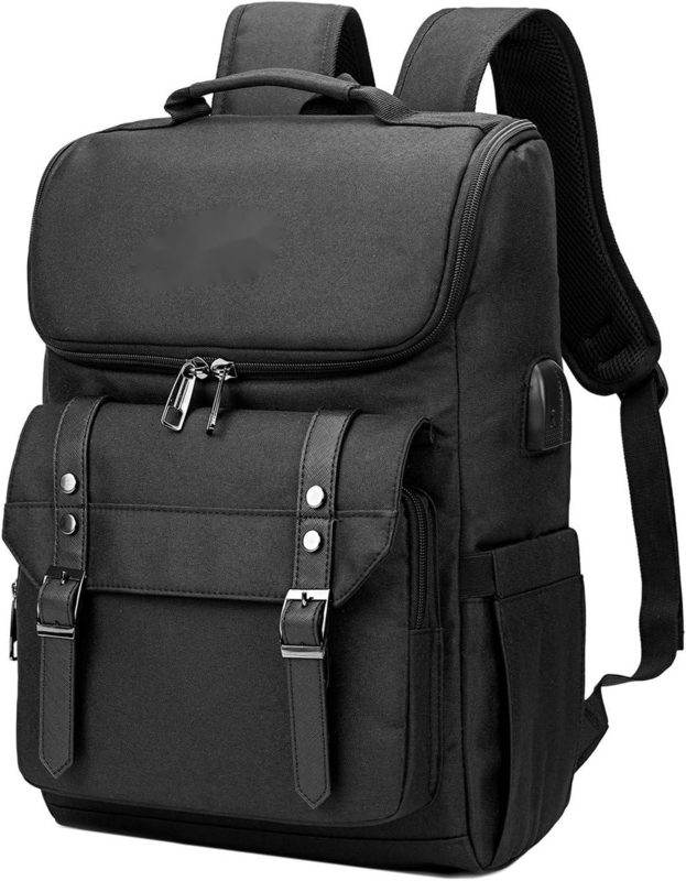 Black Large Overnight Weekender Custom Travel Bag With USB Charging Port For Women & Men