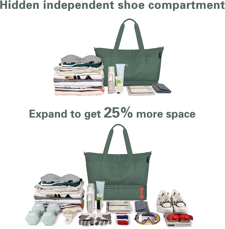Expandable Carry On Tote Weekender Gym Duffle Custom With Shoe Compartment And Wet Pocket