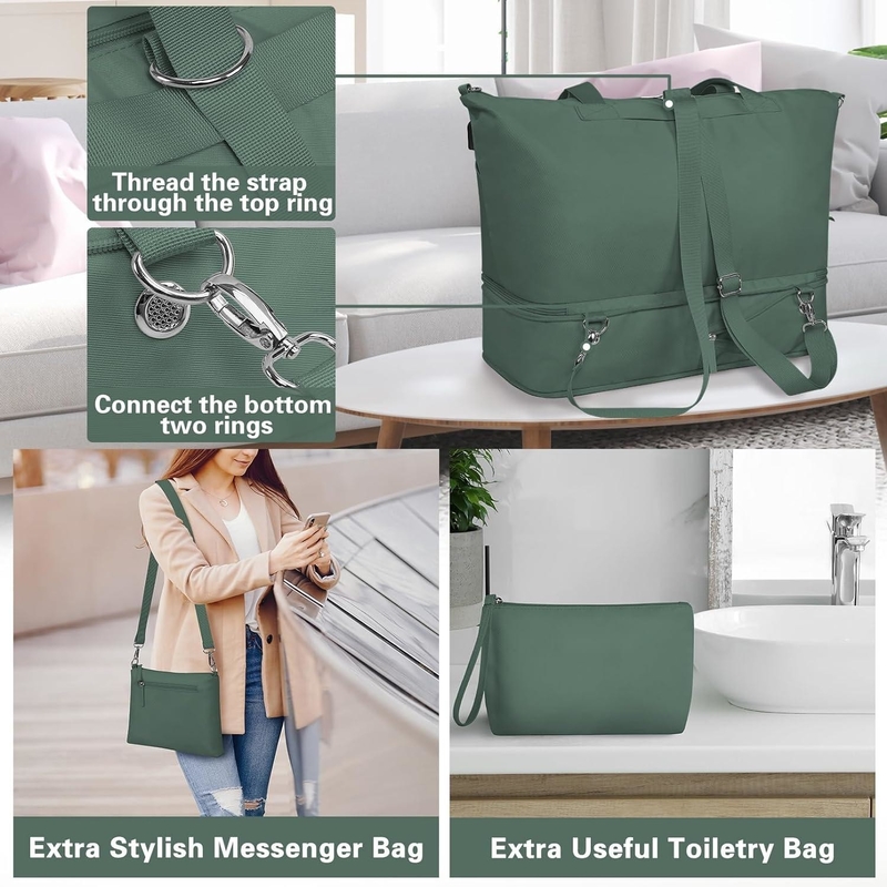 Expandable Carry On Tote Weekender Gym Duffle Custom With Shoe Compartment And Wet Pocket