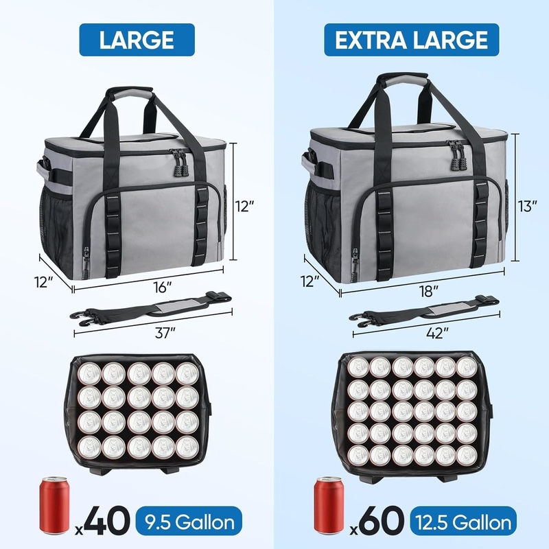 Extra Large 40/60 Cans Volume Soft Leakproof Beach Camping Kayaking Road Trips Custom Travel Cooler Bag