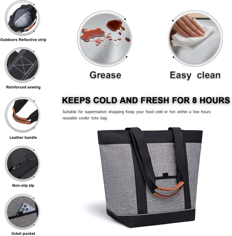 Transport Large Insulated Reusable Grocery Tote Picnic Custom Travel Cooler Bag For Cold Or Hot Food