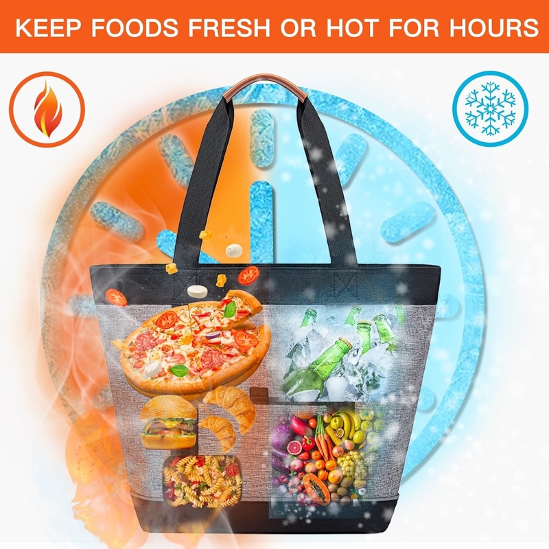 Transport Large Insulated Reusable Grocery Tote Picnic Custom Travel Cooler Bag For Cold Or Hot Food