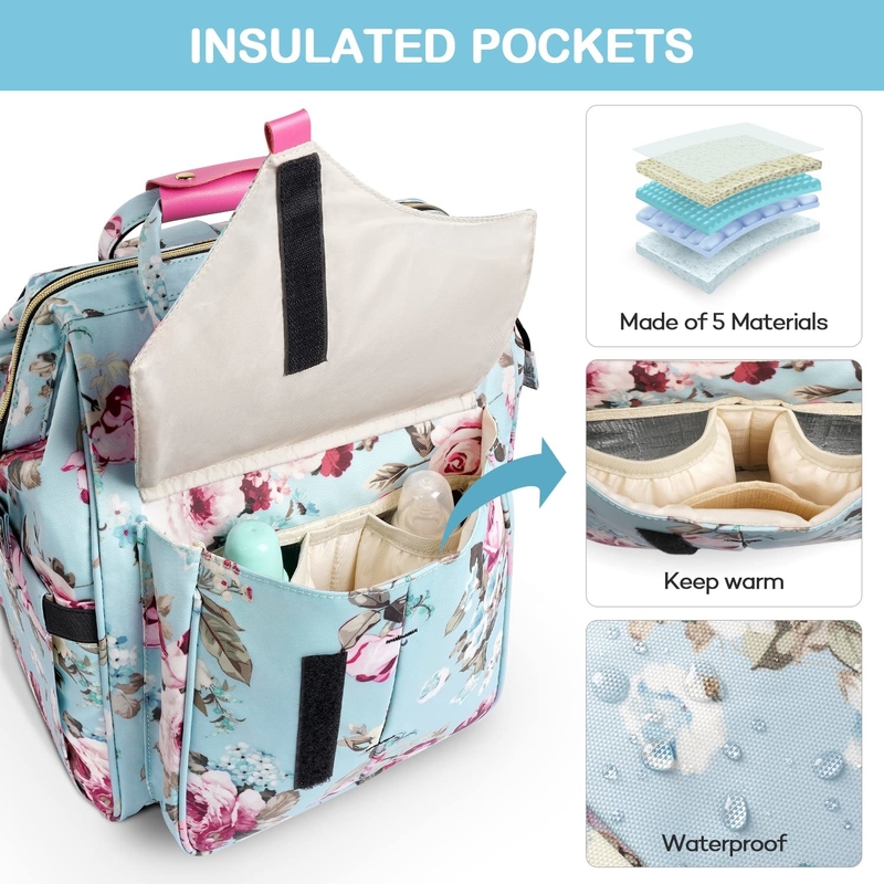 Large Capacity Waterproof Durable Multifunction Nappy Custom Travel Diaper Bag for Mommy and Dad
