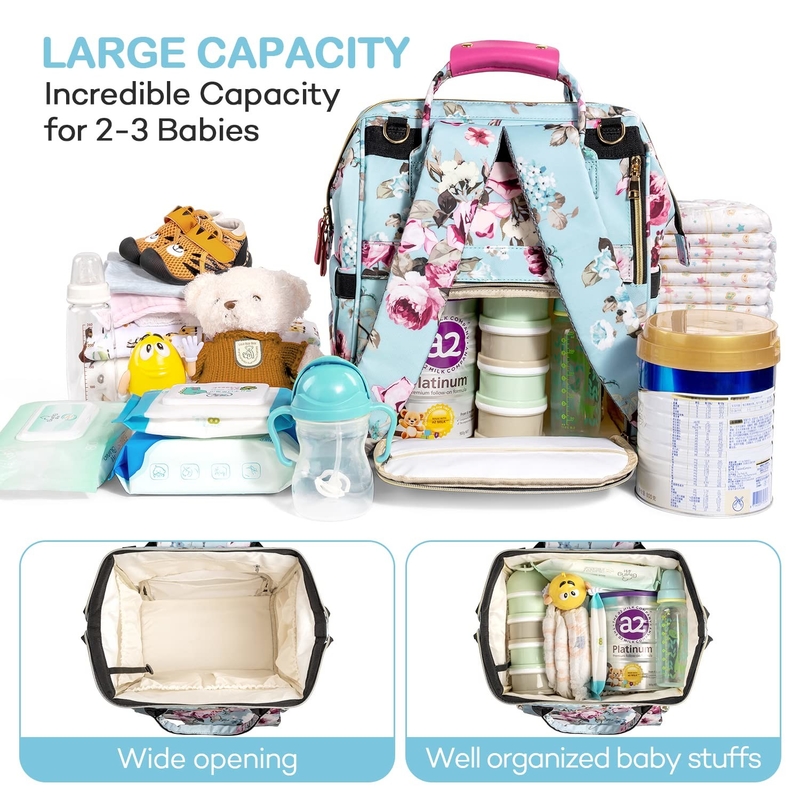 Large Capacity Waterproof Durable Multifunction Nappy Custom Travel Diaper Bag for Mommy and Dad