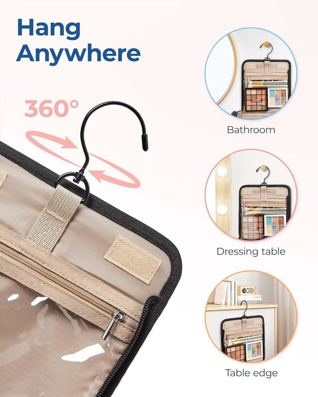 Portable Cosmetic Large Capacity Door Room Essentials Custom Travel Bag With Hanging Hook