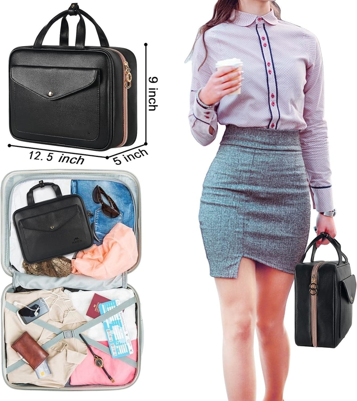 Large Hanging Waterproof Bathroom Cosmetic Toiletries Full Sized Container Custom Travel Bag with Elastic Band Holders