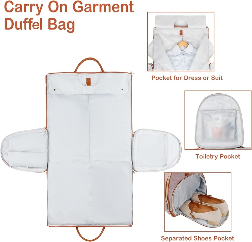 3 in 1 Foldable Waterpoof Hanging Suitcase Suit Weekender Carry On Custom Travel Garment Bag
