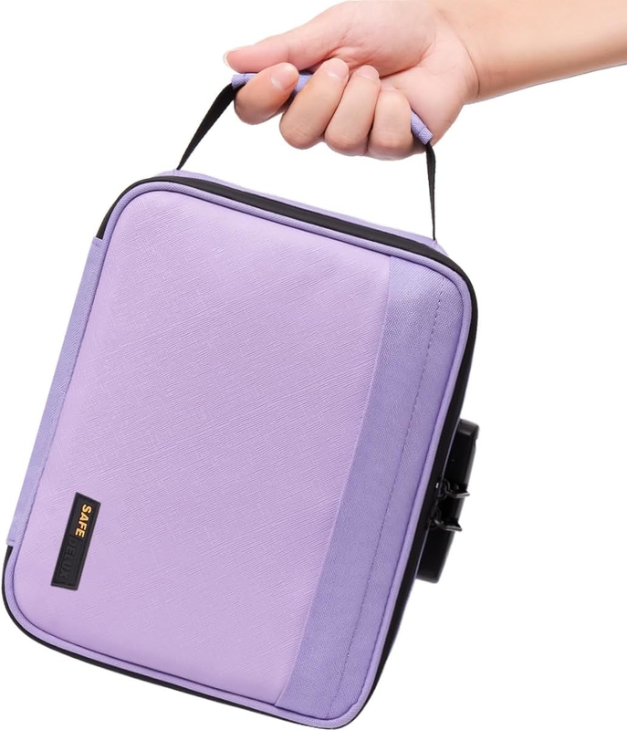 Portable Carbon Lined Custom Travel Bag With Activated Charcoal Lock Removable Dividers Waterproof Zipper