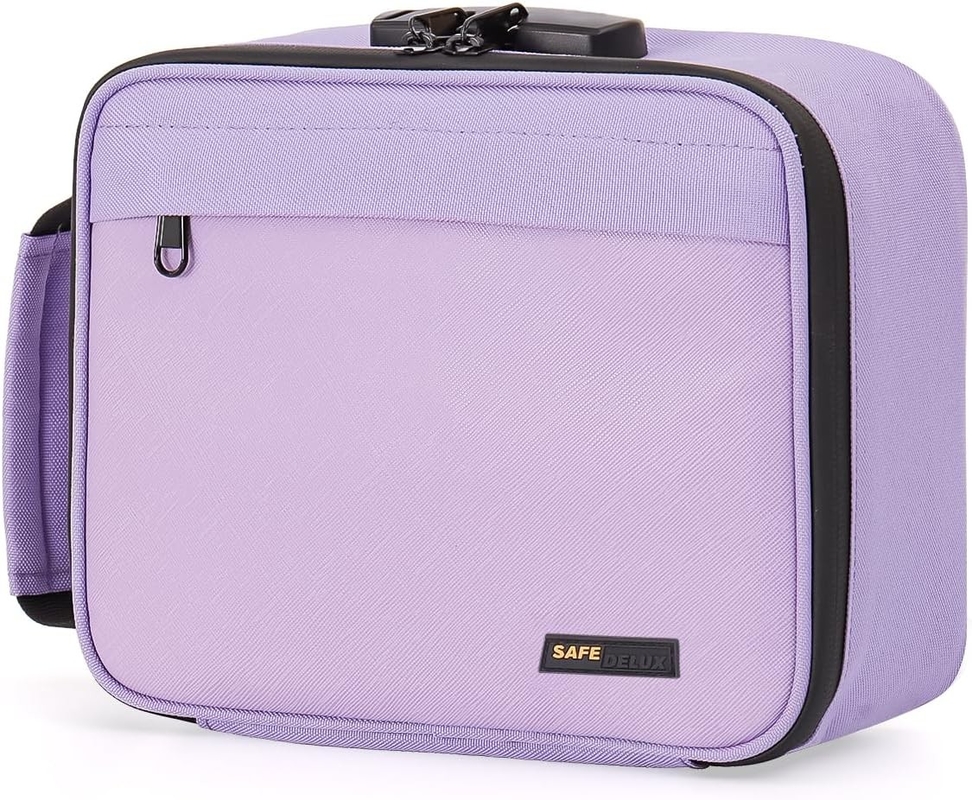 Portable Carbon Lined Custom Travel Bag With Activated Charcoal Lock Removable Dividers Waterproof Zipper