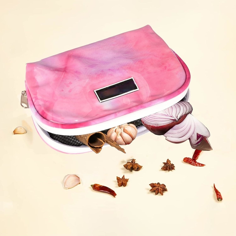 Pink Color Water Resistant Custom Travel Smell Proof Bag with Carbon Filter System for Girl Women