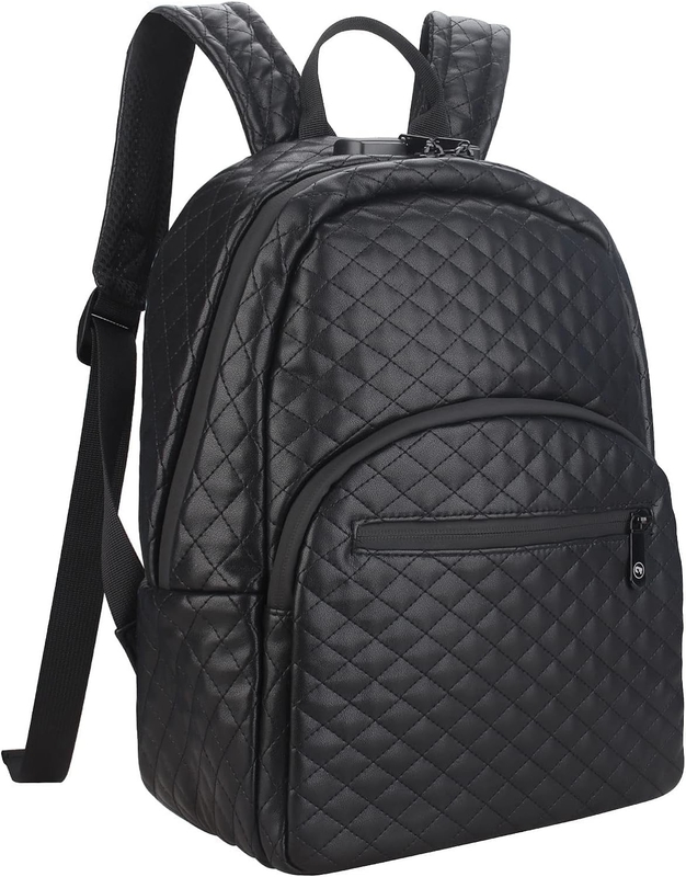 Large Capacity Black PU Waterproof Custom Travel Smell Proof Bag For Men with Lock