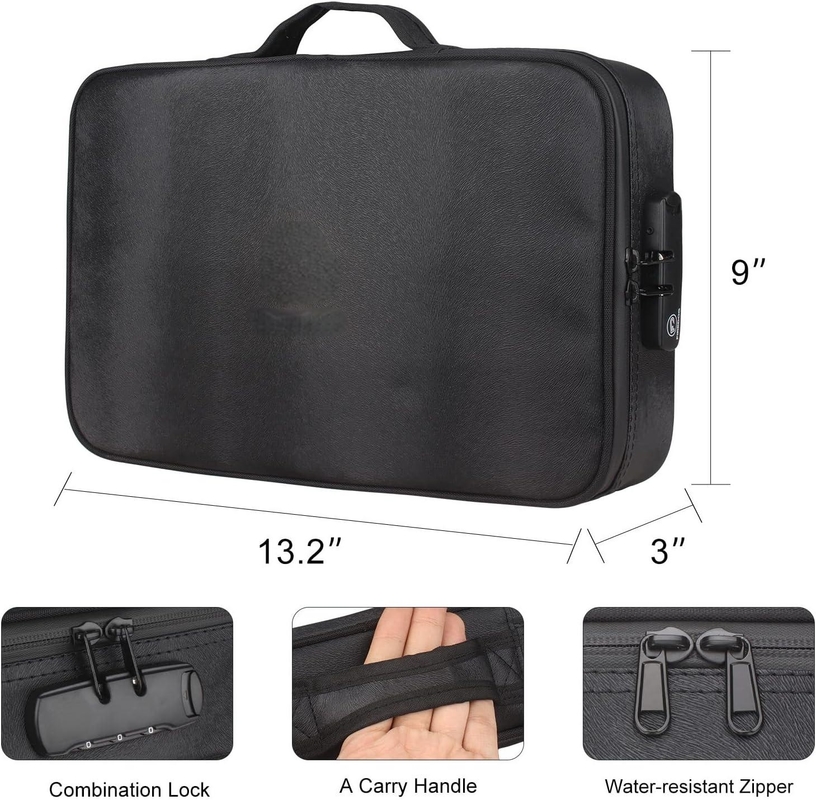 Black Color Large Capacity Storage Waterproof Custom Travel Smell Proof Bag With Lock