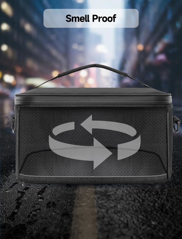 Large Capacity Portable Enduring Odor Custom Travel Smell Proof Bag With Detachable Shoulder Strap Removable Dividers