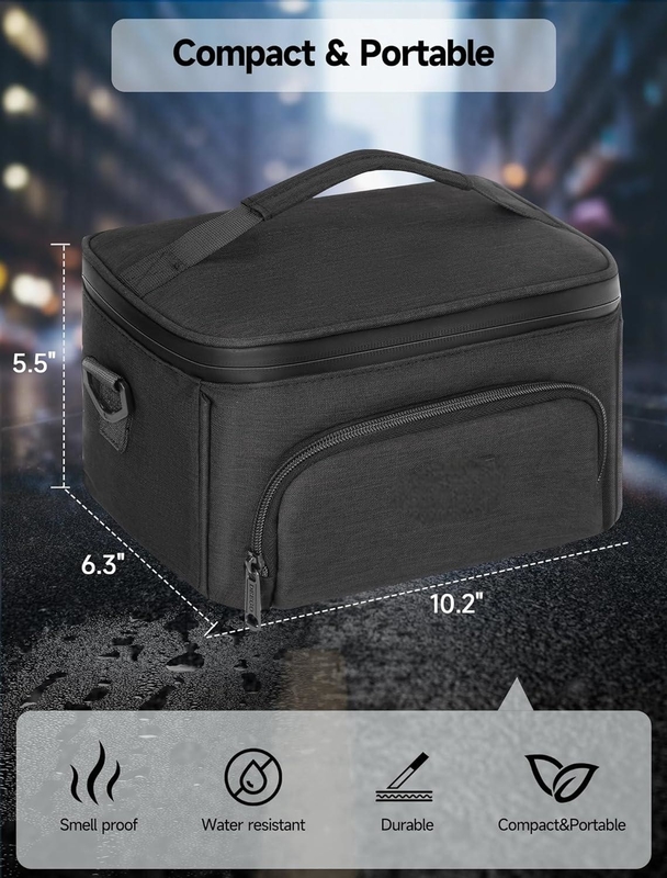Large Capacity Portable Enduring Odor Custom Travel Smell Proof Bag With Detachable Shoulder Strap Removable Dividers