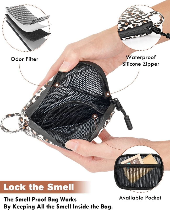 Durable Medicine Carbon Lined Odor Proof Odorless Smoking Pipe Stash Storage Custom Travel Smell Proof Bag