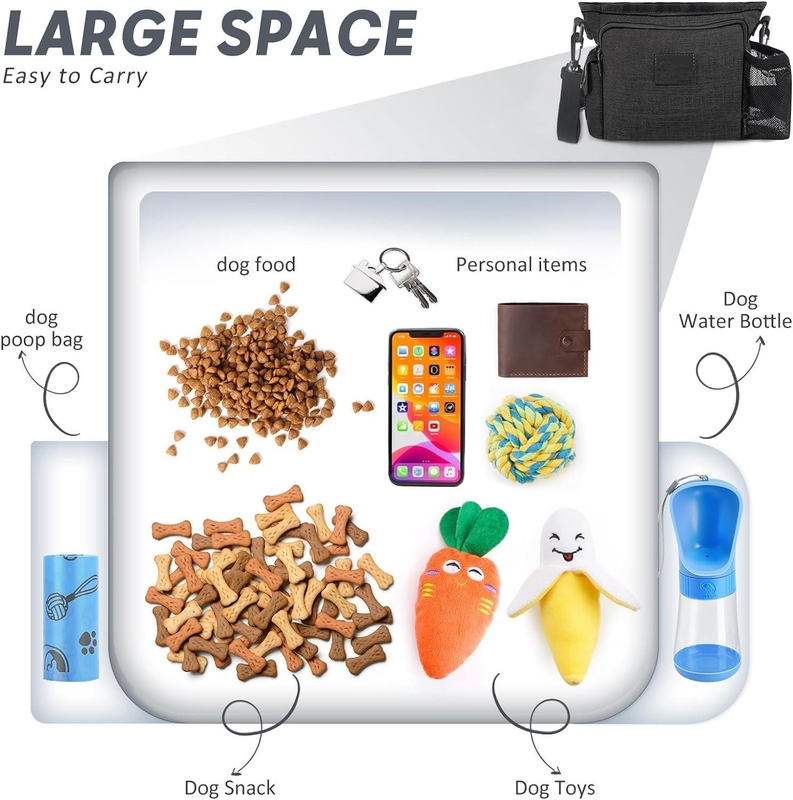 Portable Walking Fanny Pack Built-in Poop Custom with Multiple Pockets Adjustable Shoulder Strap