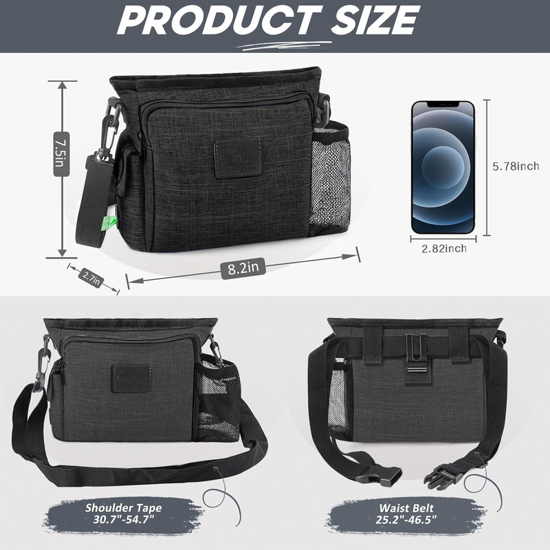 Portable Walking Fanny Pack Built-in Poop Custom with Multiple Pockets Adjustable Shoulder Strap