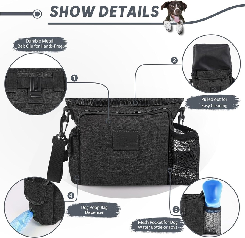 Portable Walking Fanny Pack Built-in Poop Custom with Multiple Pockets Adjustable Shoulder Strap