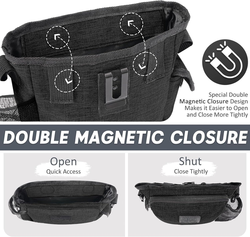 Portable Walking Fanny Pack Built-in Poop Custom with Multiple Pockets Adjustable Shoulder Strap