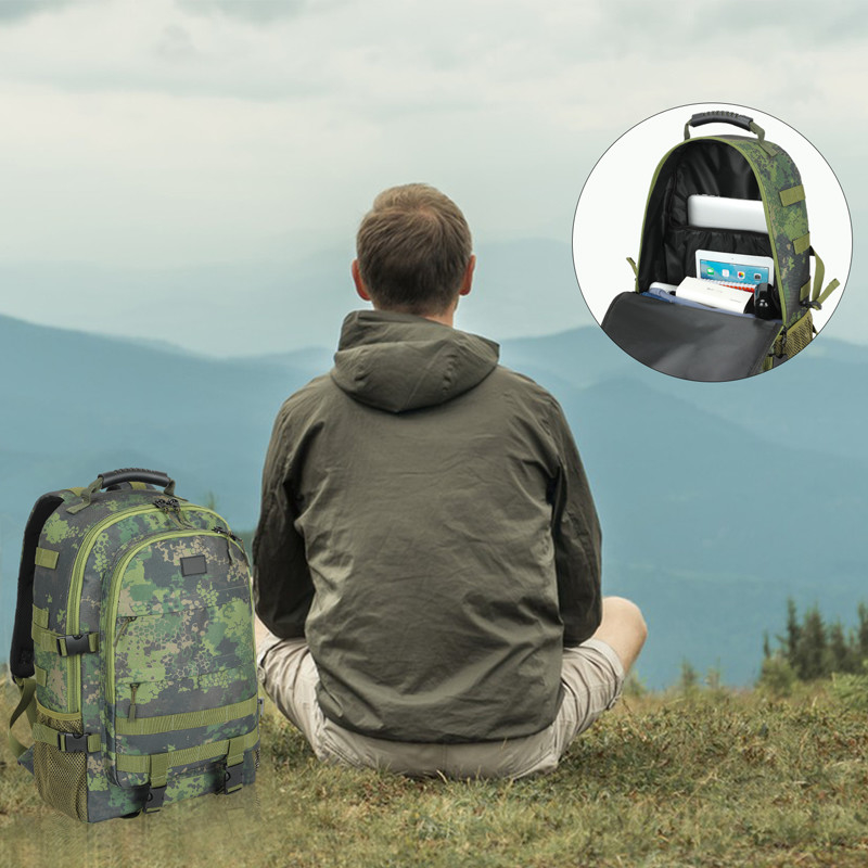 Black Large Capacity Water proof Custom Travel Military tactical Backpack with handle shoulder strap for Men