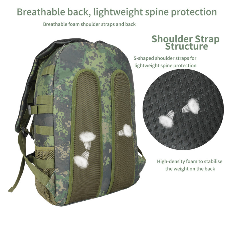 Black Large Capacity Water proof Custom Travel Military tactical Backpack with handle shoulder strap for Men