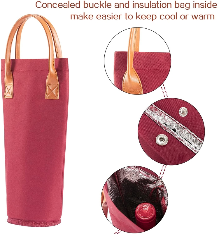Round Portable Insulated Cooler Bag For Baby Bottles Wine Ice Bag Small 4x14
