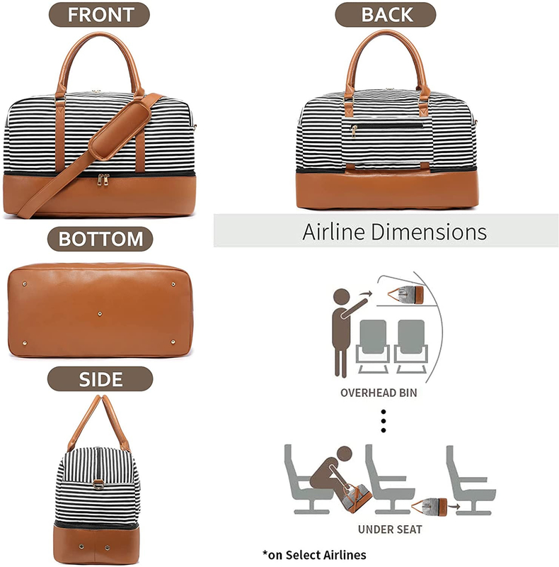 Men'S Canvas Travel Duffel Bags Luggage Carry On Weekend Tote 16.2x14.5x8