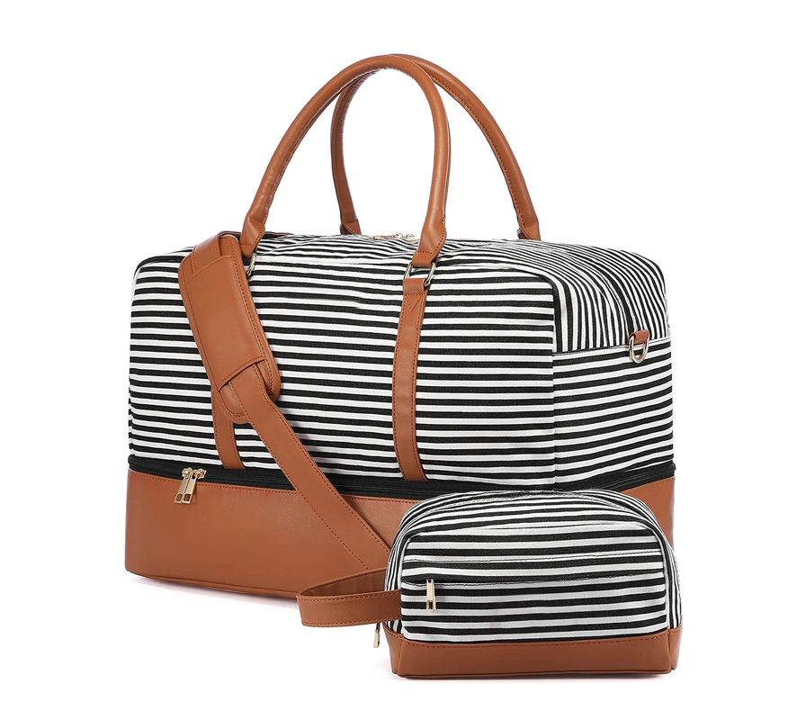 Men'S Canvas Travel Duffel Bags Luggage Carry On Weekend Tote 16.2x14.5x8