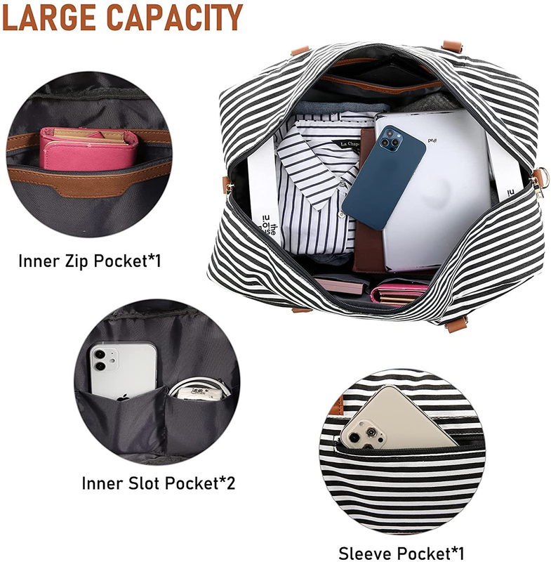 Men'S Canvas Travel Duffel Bags Luggage Carry On Weekend Tote 16.2x14.5x8
