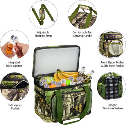 2 Double Layer Insulated Collapsible Lunch Bag 60 Can Large 15x10x14"