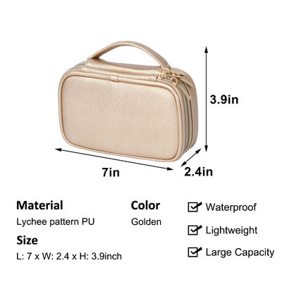 2 Layer Jewelry Storage Bag Pouches Organizer Pouch Earring Travel Case 7x2.4x3.9"